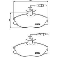 Remblokkenset, schijfrem BREMBO, u.a. für Peugeot, Citroën