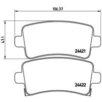 Remblokkenset, schijfrem BREMBO, u.a. für Bentley, Opel, Vauxhall, Saab, Chevrolet, Buick