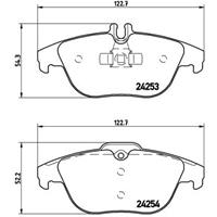 Remblokkenset, schijfrem BREMBO, u.a. für Mercedes-Benz