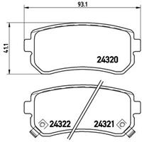 Remblokkenset, schijfrem BREMBO, u.a. für Hyundai, KIA