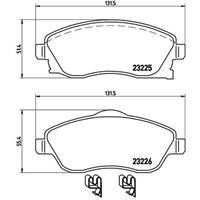Remblokkenset, schijfrem BREMBO, u.a. für Opel, Vauxhall