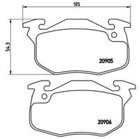 Remblokkenset, schijfrem BREMBO, u.a. für Citroën, Peugeot