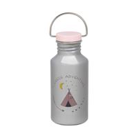 Lässig Trinkflasche 4Kids, Edelstahl,, Adventure Tipi, pink