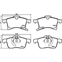 Remblokkenset, schijfrem DIRECTIONAL BRAKE PADS BREMBO, u.a. für Opel