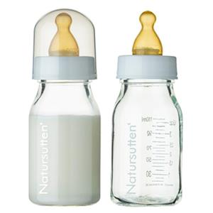 Natursutten set van twee glazen drinkflessen - 120 ml