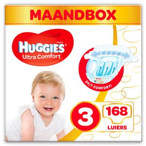 Huggies Ultra Comfort Luiers Maat 3 (4 - 9 kg) 168 stuks