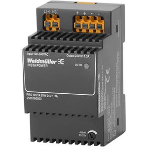 Weidmüller PRO INSTA 30W 24V 1.3A DIN-rail netvoeding 24 V/DC 30 W