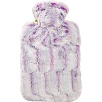 Pluche kruik lila paars 1,8 liter met bont hoes - warmwaterkruik
