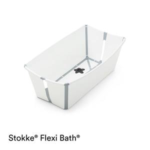 Stokke Flexi Bath faltbare Badewanne mit hitzeempfindlichem Stöpsel, White weiß