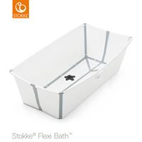 Stokke Flexi Bath X-Large faltbare Badewanne mit hitzeempfindlichem Stöpsel, White weiß