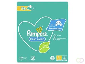 Pampers Fresh Clean Billendoekjes - 16 x 80 - 1280 Babydoekjes