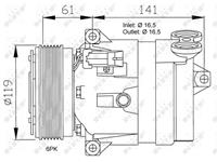 Compressor, airconditioning EASY FIT NRF, u.a. für Opel, Fiat, Vauxhall, Saab