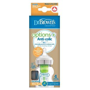 Dr. Brown's Options+ Anti-colic Brede Halsfles Glas 150 ml