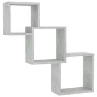 Wandschappen kubus 84,5x15x27 cm spaanplaat betongrijs