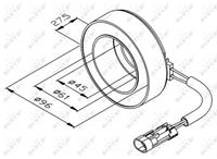 Spoel, magneetkoppeling compressor NRF, u.a. für Opel, Vauxhall