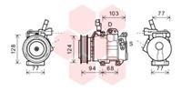 vanwezel Compressor, airconditioning VAN WEZEL, Spanning (Volt)12V, u.a. für Hyundai
