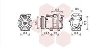 vanwezel Compressor, airconditioning VAN WEZEL, Spanning (Volt)12V, u.a. für KIA, Hyundai