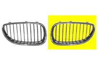 GRILL LINKS (lamellen ZWART, lijst chroom)