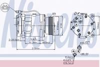 Compressor, airconditioning NISSENS, Spanning (Volt)12V, u.a. für VW, Seat