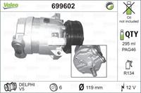 Compressor, airconditioning RUIL DEEL Valeo, Spanning (Volt)12V, u.a. für Opel, Vauxhall