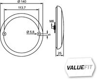 hella Mistachterlicht LED 10-30V Ø140mm 2NE357026031