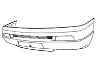 peugeot VOORBUMPER zonder MISTLICHTGAT (ZWART+TE SCHILDER)