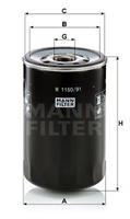 Filter, werkhydrauliek MANN-FILTER W 1150/91