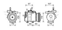 COMPRESSOR KIA RIO 1.4i/1.6i 05-08