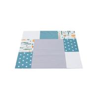 Ullenboom Patchwork Wickelauflagen-Bezug Waldtiere Petrol 75x85 cm