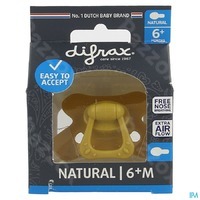 Difrax Naturel Fopspeen Geel 6+ Mnd
