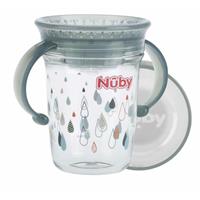 Nuby 360° Trinklerntasse mit Griffen "WONDER CUP" aus Tritan von Eastman, 240 ml, grau