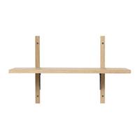 Ferm Living Sector Single Wandplank Narrow - Eiken - Zwarte Beugel