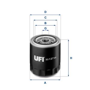 ufi Oliefilter RENAULT TRUCKS 23.127.00 05281090,05281090AB,05281090BA  5281090,5281090AB,5281090BA,5281090BB,1560025010,1560087305,1560087307,4126435