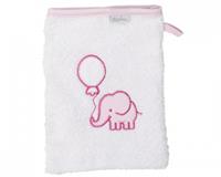 washand olifant 20 cm wit/roze