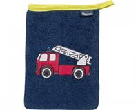 Playshoes Frottee-Waschhandschuh Feuerwehr marine