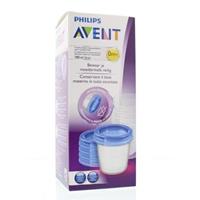 Philips Avent Via voorraadbeker moedermelk 5 stuks + deksel 180 ml 180ml,180ml