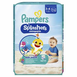 3x  Splashers Zwemluiers Maat 3-4 (6-11 kg) 12 stuks