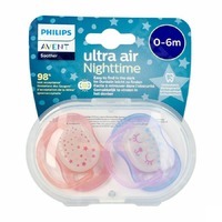 Philips Avent fopspeen ultra air SCF376/12 Night 0 - 6 m Meisje