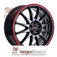Ronal R54 mcr Jetblack red rim 7x16 4x108 ET25