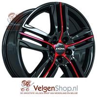 Ronal R57 mcr Jetblack red spoke 7.5x17 5x112 ET48