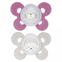 Chicco Physio Comfort Nacht Silikon Schnuller 2 Stück Pink Beige 16-36m