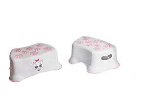 Jippie's toiletkrukje Kat 26,2 x 14,6 cm wit/roze