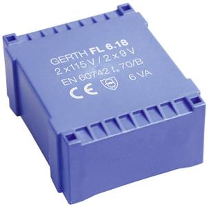 gerth FL6.36 Printtransformator 2 x 115 V 2 x 18 V/AC 6 VA 166 mA
