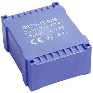 gerth FL6.24 Printtransformator 2 x 115 V 2 x 12 V/AC 6 VA 250 mA