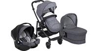 Graco Kombi Kinderwagen Evo Trio inkl. Babyschale SnugEssentials i-Size, Suits Me grau