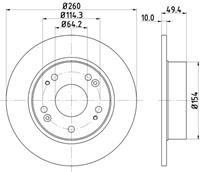 Hella Pagid GmbH Remschijf Gecoat 54446PRO 8DD355118731