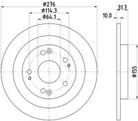 Hella Pagid GmbH Remschijf Gecoat 55526PRO 8DD355118351