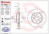 Remschijf BREMBO, Remschijftype: Binnen geventileerd, u.a. für KIA, Hyundai