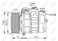 NRF Compressor, airconditioning 32454