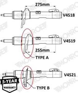 Stoßdämpfer Vorderachse Monroe V4521